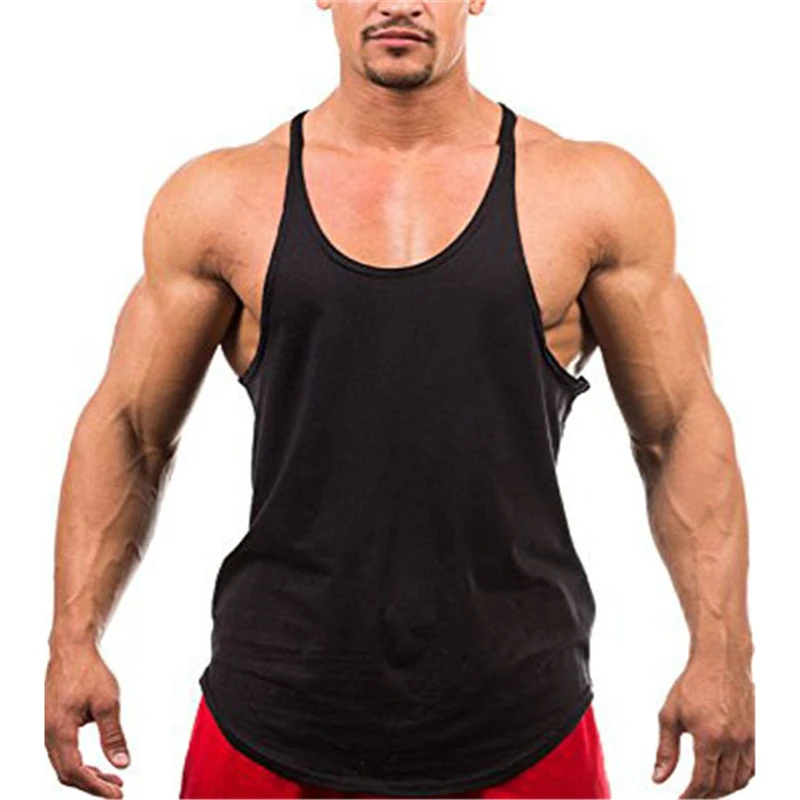 Muscle Guys Gym Clothing Bodybuilding Stringer Tank Top Men Cotton Vest Y Back Sleeveless Shirt Sports Singlets Workout Tanktop