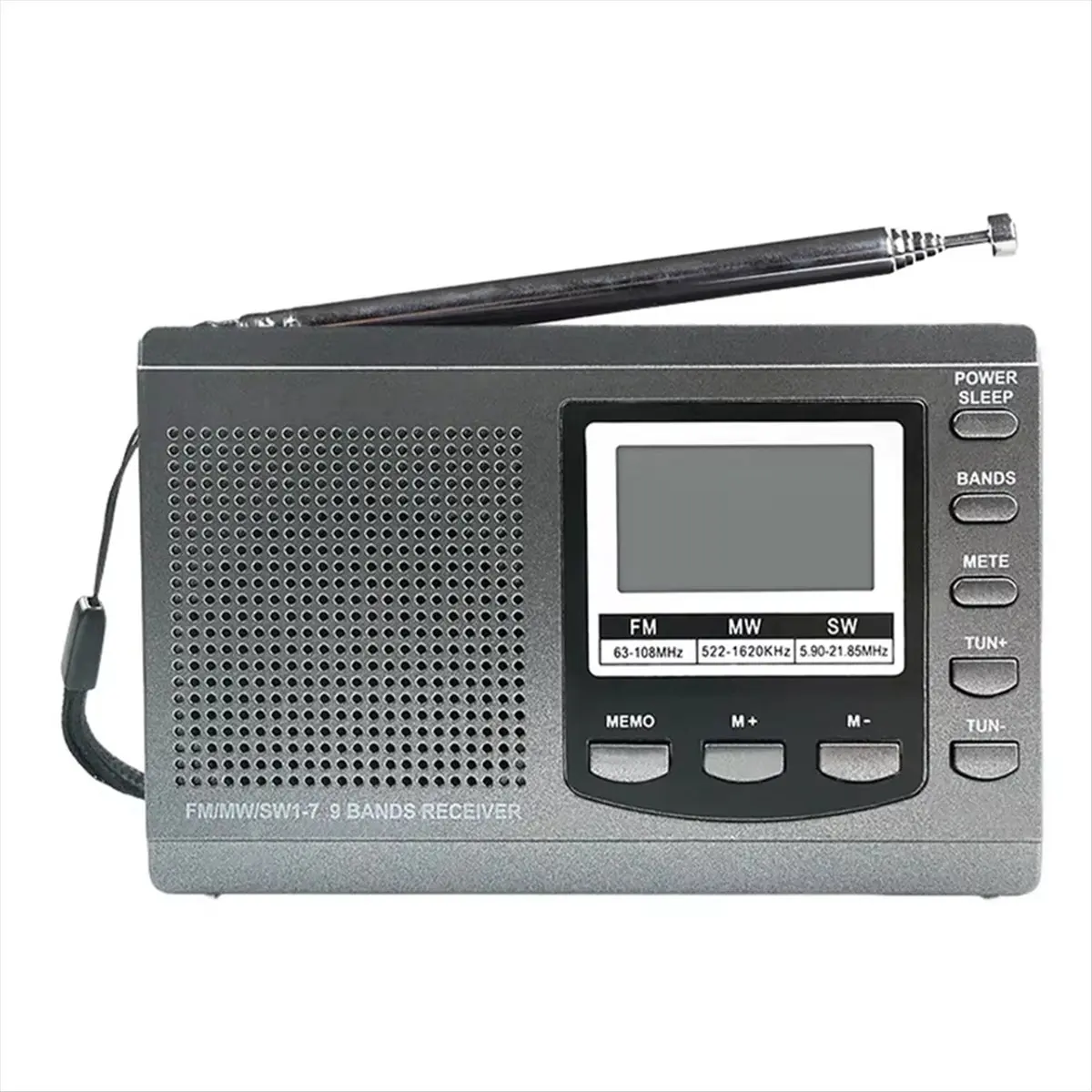 Promotion Portable Radio FM/MW/SW Radio Stereo Receiver with Digital Alarm Clock FM Radio Receiver Outdooor Emergency Radio,A