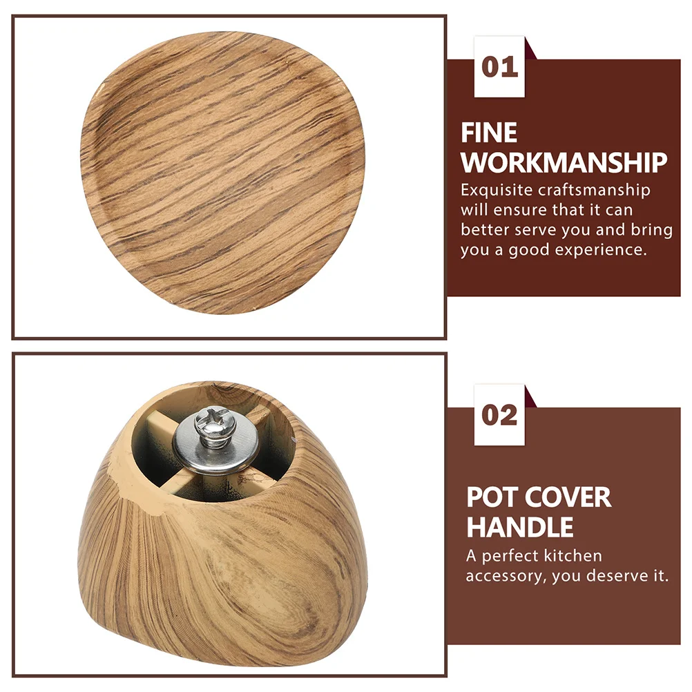 

3Pcs Wood Pattern Bakelite Pot Cover Handles Non-Slip Replacement Lid Knob for Pans Cookware Kitchen Use Pot Cover Knob