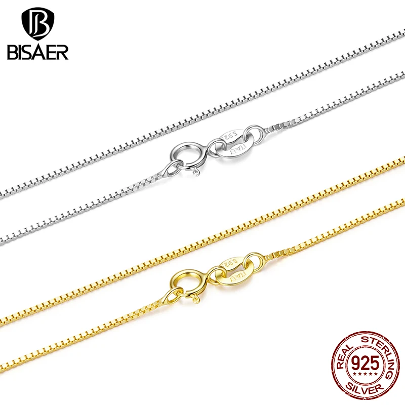 925 Silver Box Chain Necklace 40/45/50cm