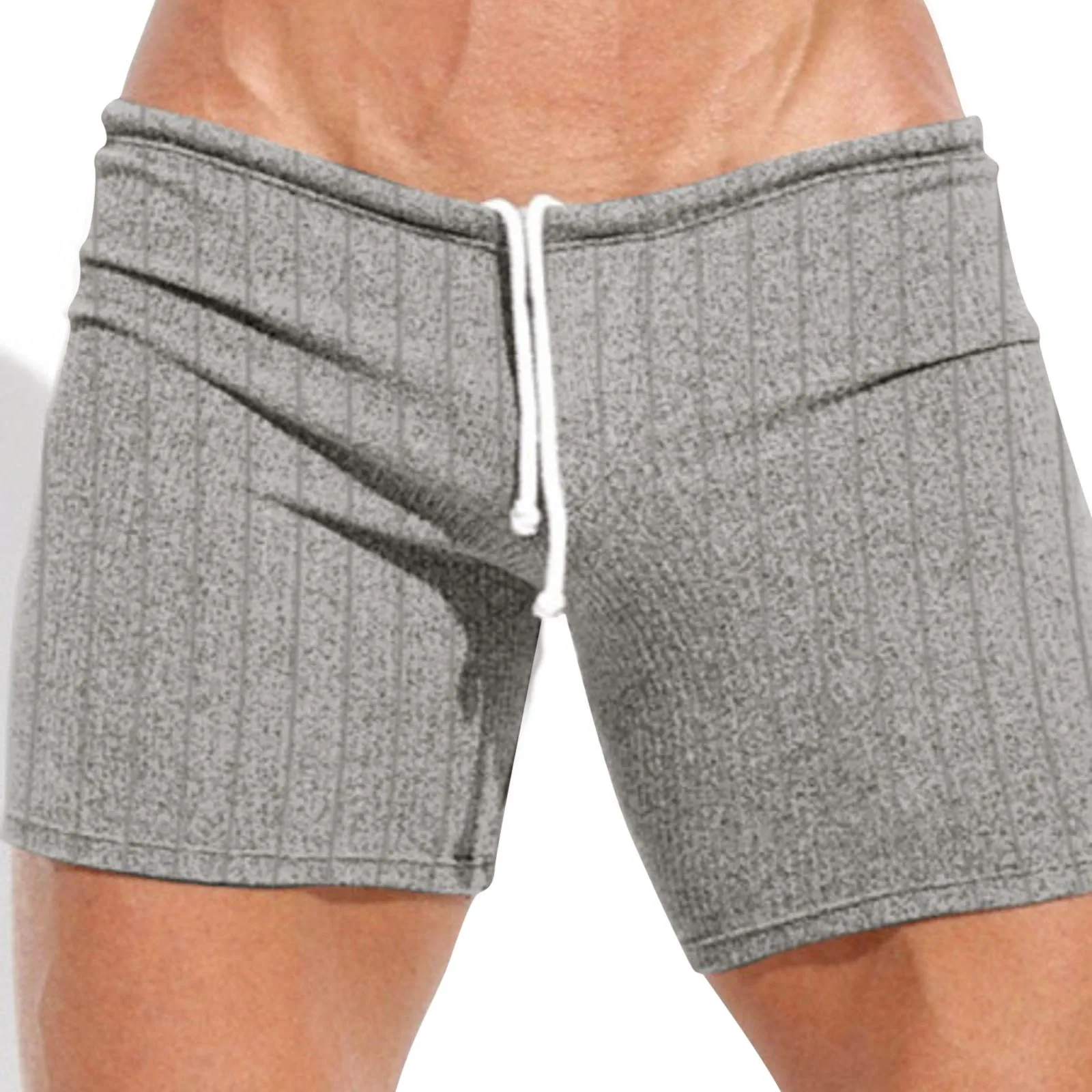 Shorts skinny sexy com listras para homens com fios masculinos