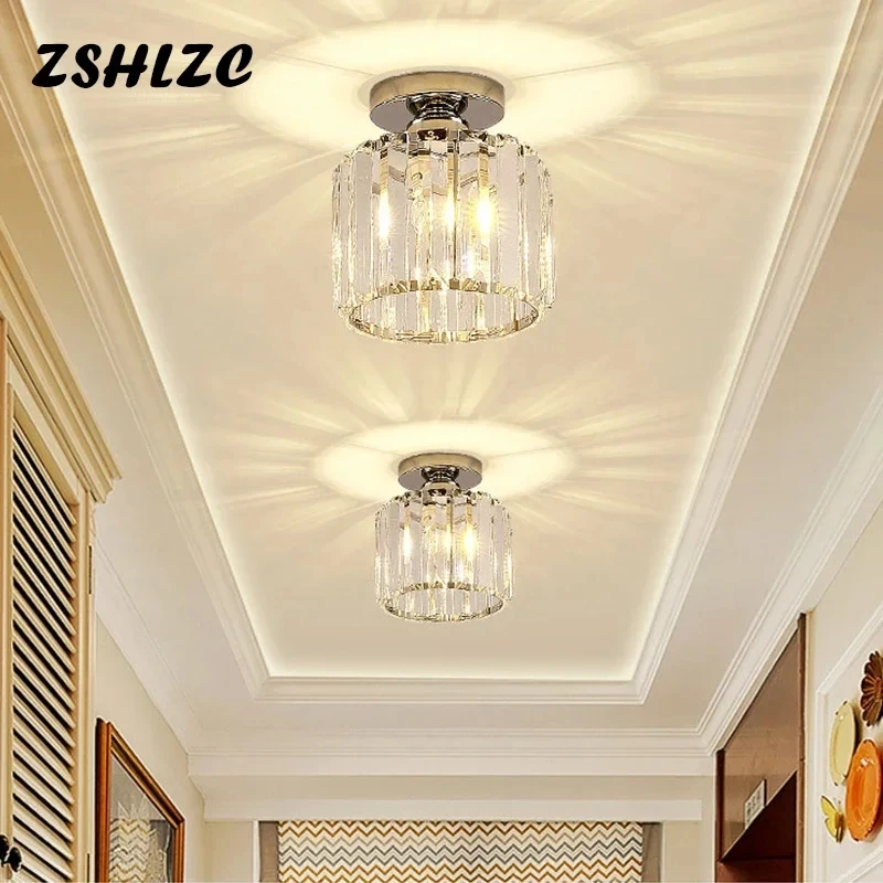 Crystal Led Ceiling Light Modern Home Decor Ceiling Lamp Aisle Corridor Stair Light For Living Room Bedroom Dining Room Kitchen