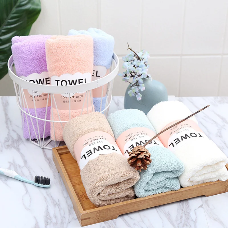 35x75cm Microfiber Towel Household Bathroom Face Towel Solid Color Quick Dry Hair Towel Womens Hand Towel Absorbent Face Towel