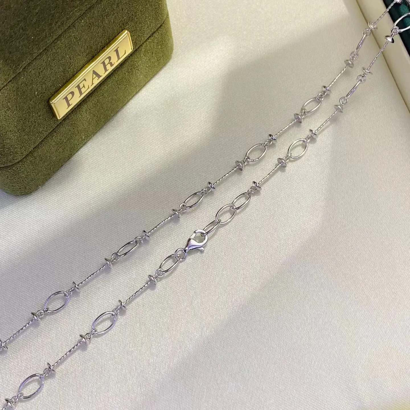 S925 Sterling Silver Necklace Findings Jewelry Base Settings Mountings Parts Mounts for 7-10mm Pearls Stones