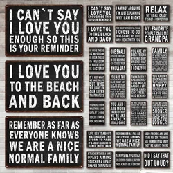 Various Funny Sentences Black Metal Plaque Vintage Poster Tin Sign Plate Retro Decoration For Home Family Bar Pub Club Man Cave