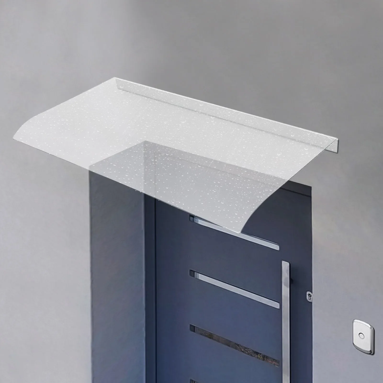 مظلة نافذة يدوية شفافة للكمبيوتر الشخصي، مأوى مطر خارجي 50 × 100 سم، غطاء حماية للباب بسمك 3.5 مم للتركيب الخارجي #4