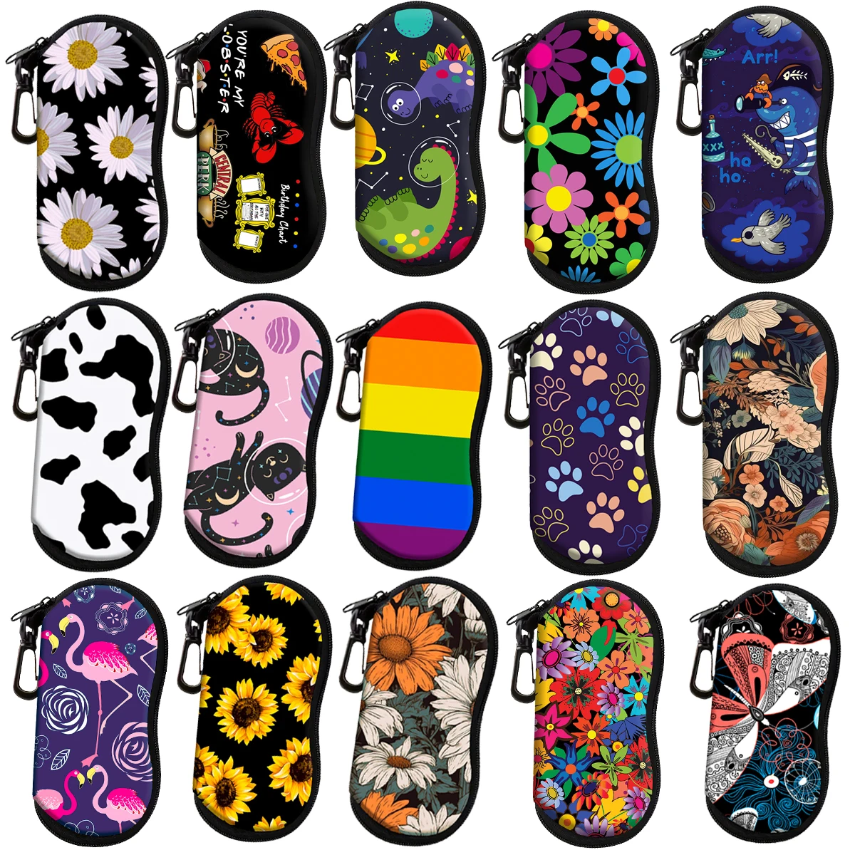 

Vintage Flowers Sunglasses Case Glasses Case For Women Men Cute Black Cat Eyeglasses Case Glasses Box With Zipper