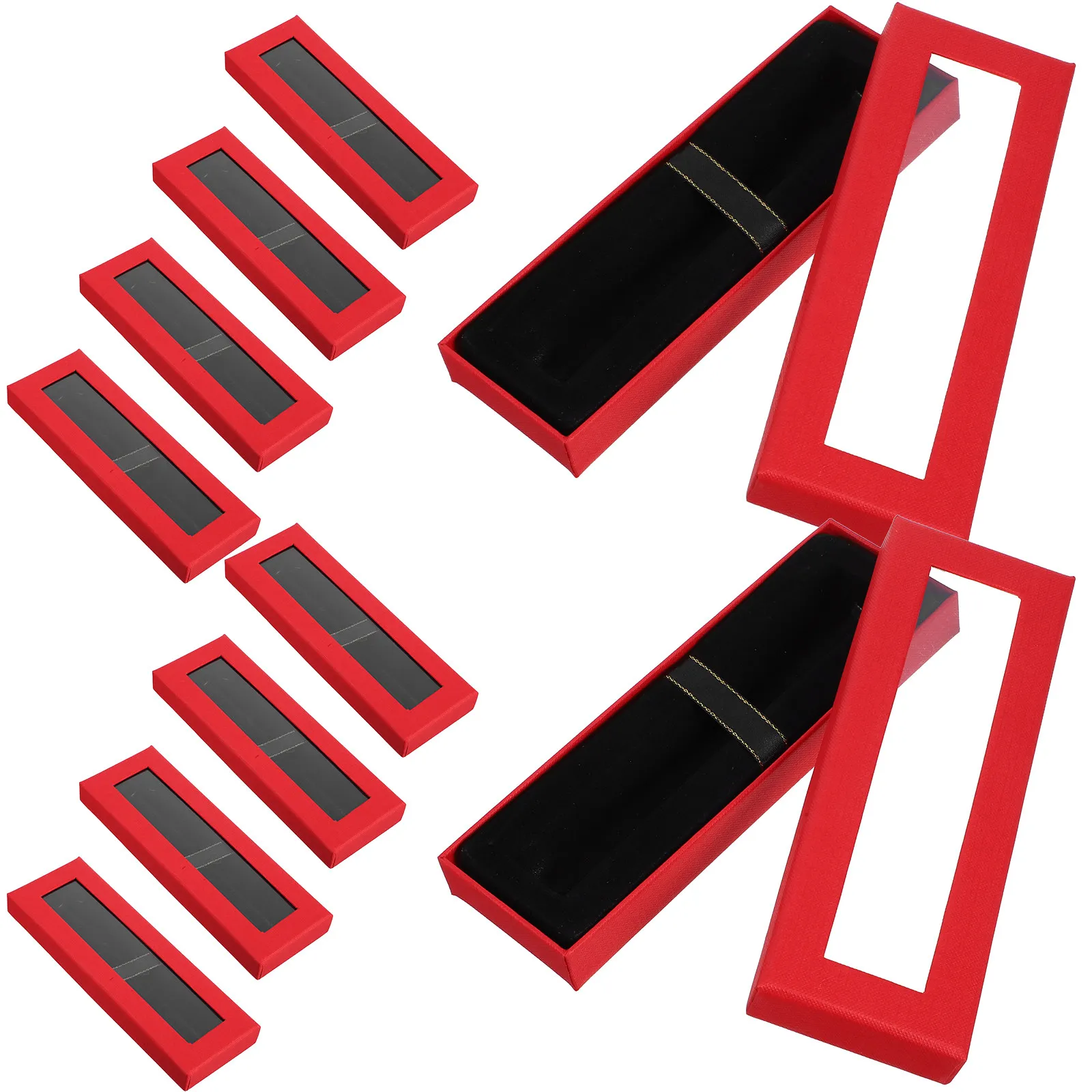 10pcs-red-transparent-pen-organizer-box-with-clear-viewing-window-for-pen-display-protection-storage-gifting-birthday-party