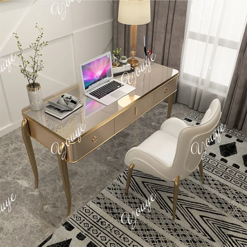 Q American light luxury style desk chair home study office desk simple modern solid wood small lacquered desk