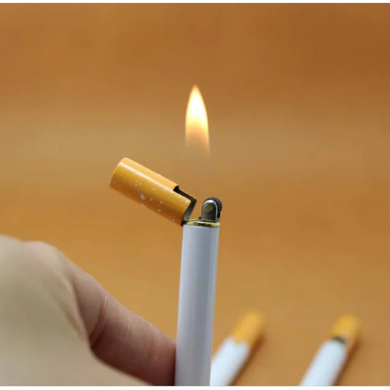 

Novelty Cigarette-Shaped Flint Lighter,Realistic Fake Cigarette Disguised Lighter,Windproof Refillable Butane Lighter for Pranks