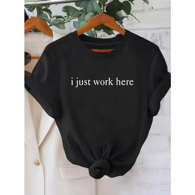 

Funny I Just Work Here T-Shirt, Humorous Office Sarcastic Employee Graphic Tee, Unisex Coworker Gift Casual Work Top