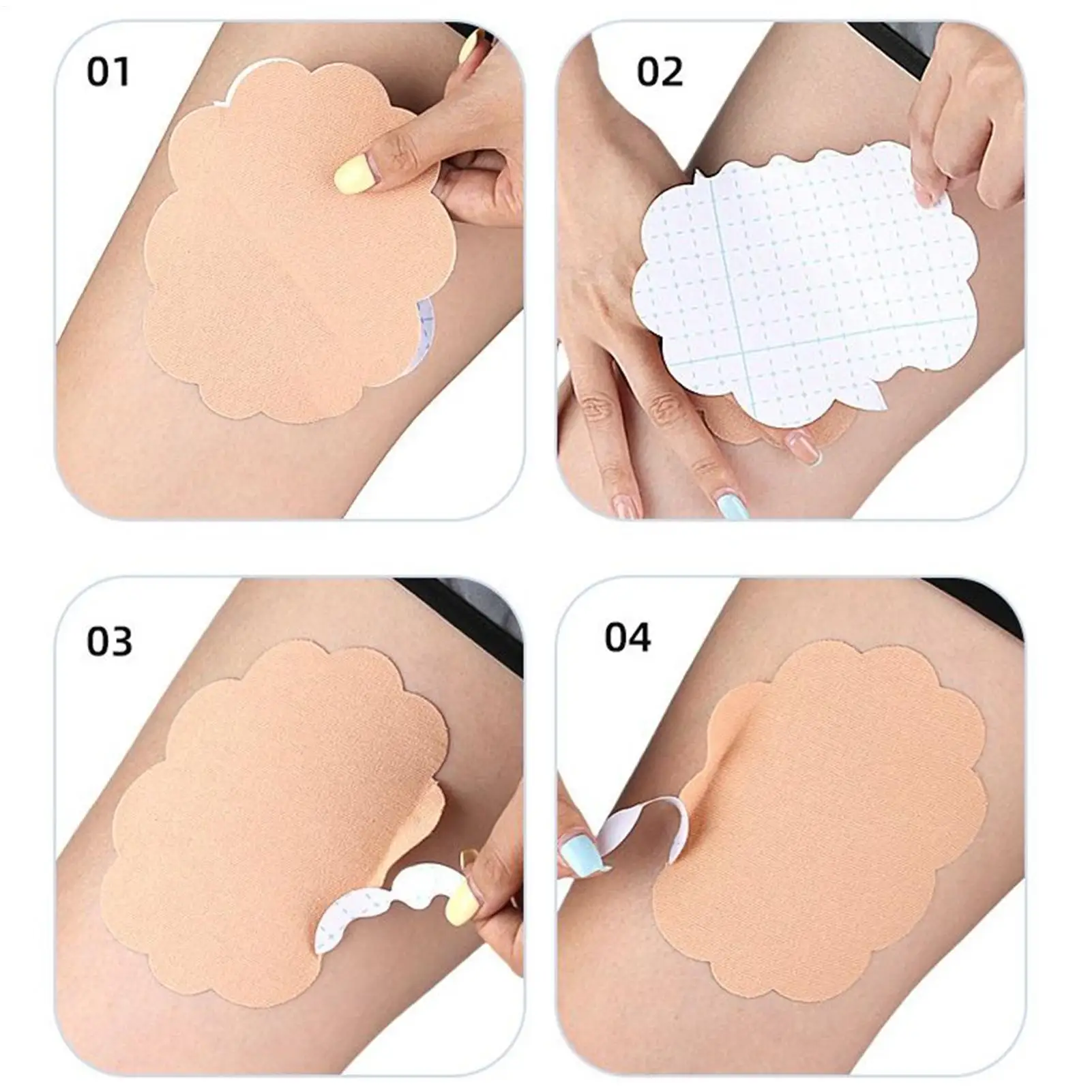 10pcs 안티 Chafing 허벅지 Chafing 보호 보이지 않는 바디 마찰 방지 패드 통기성 마모 방지 스티커 허벅지 케어 도구