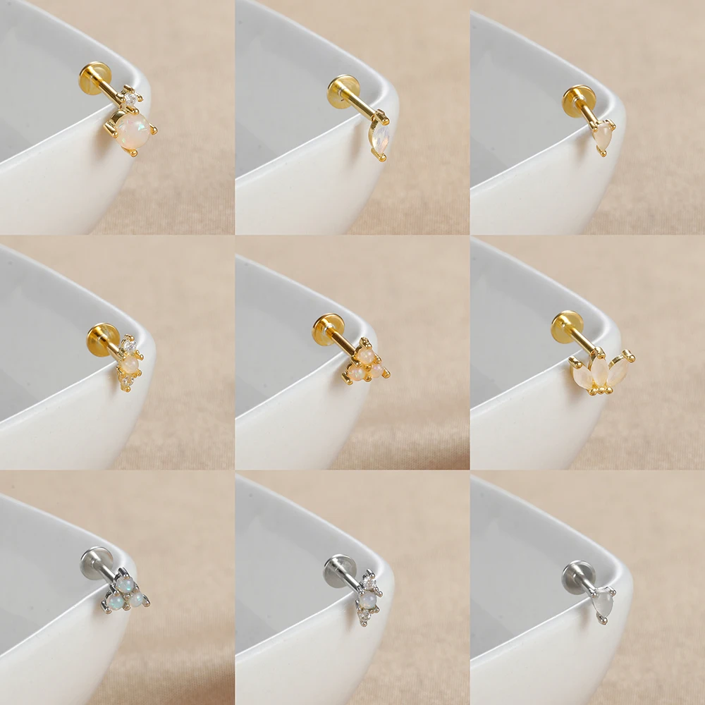 1PC Vintage Stainless Steel Piercing Earring for Women Exquisite Small Geometry Ear Studs Cartilage Earring Body Jewelry Gift