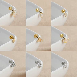 1PC Vintage Stainless Steel Piercing Earring for Women Exquisite Small Geometry Ear Studs Cartilage Earring Body Jewelry Gift