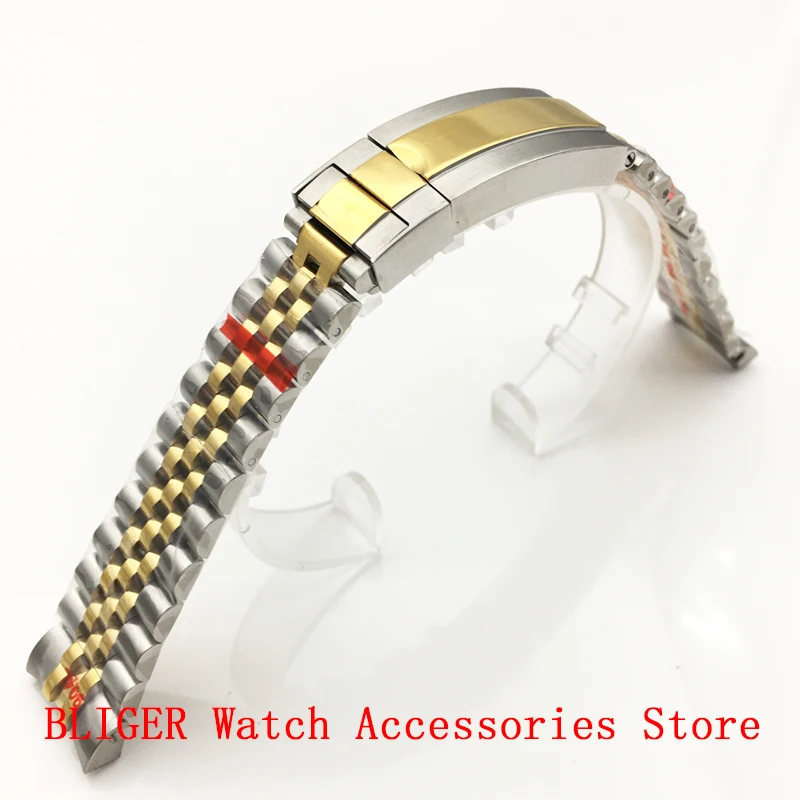 

BLIGER surface sterile silver gold strap 20mm suitable for 40mm men's Mechanical Sports Casual Watch