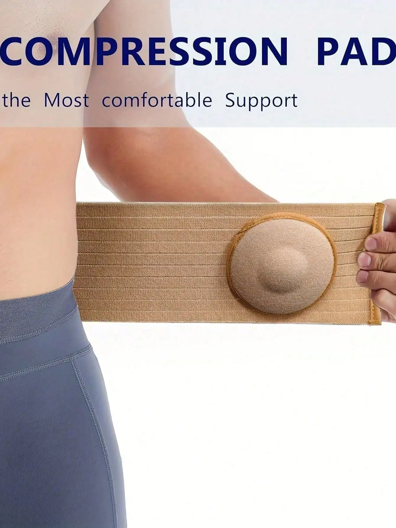 Multifunctional Abdominal Support Belt, Integrated Buckle Design, Built-in Compression Pad, Elastic Snug Fit for Daily Protection