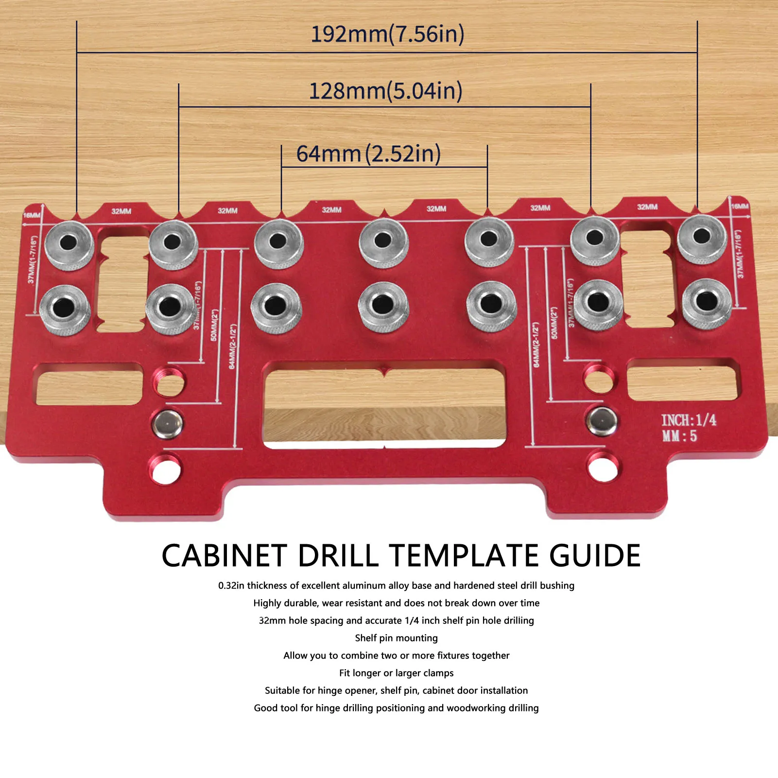 Cabinet Handle Install Template Tool Drill Guide Door Hinge Handle Hole Drilling Template