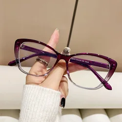 Fashion new European and American retro glasses frame anti-blue cat eye gradient color butterfly frame women's glasses