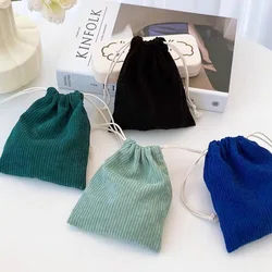 Small Ribbed Velvet Gift Bags 7x9cm 9x12cm 13x17cm 50pcs/Lot Custom Logo Corduroy Dust Sack Jewelry Drawstring Pouches
