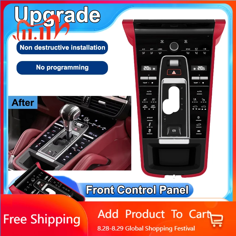 

Interior Stickers For Porsche Cayenne 2010-2017 LCD Touch Panel Car Center Console Gear Shift Panel Interior Decorative Accessor