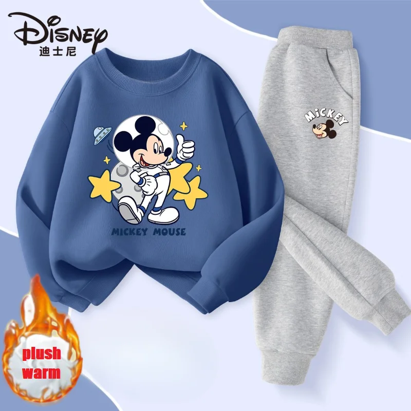 Ensemble haut et pantalon en velours pour garçons, manches longues, imprimé Disney, décontracté, astronomique, adolescents, garçons, vêtements d'hiver, mode, 2 pièces