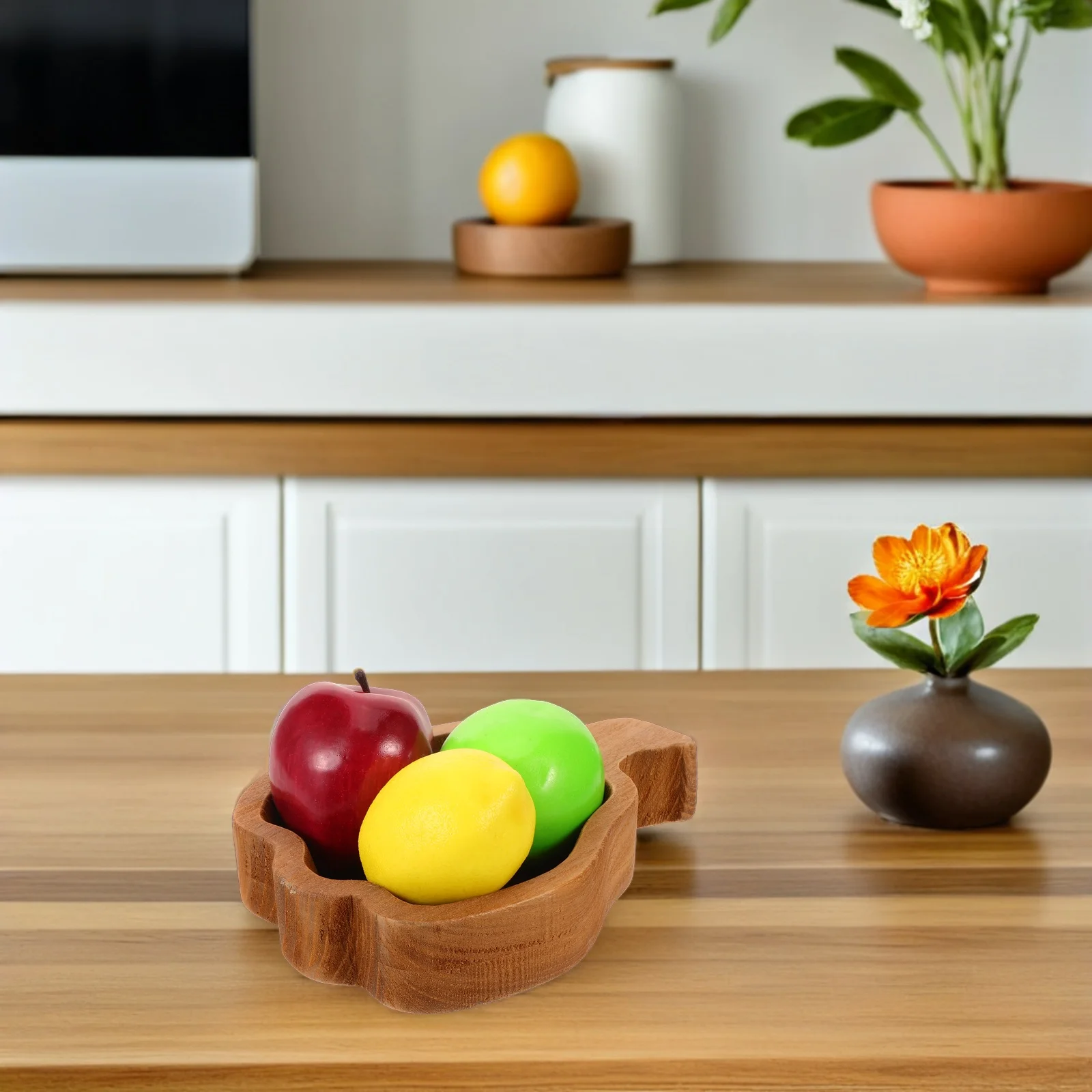 

Wooden Pumpkin Serving Tray Rustic Solid Wood Platter for Appetizers Fruits Nuts Desserts Holiday Party Dining Room