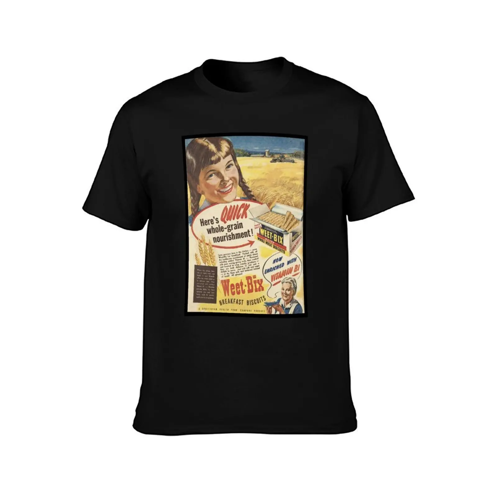 Vintage Weetbix Ad 1946 T-Shirt Casual Graphic Print Tee T-Shirt