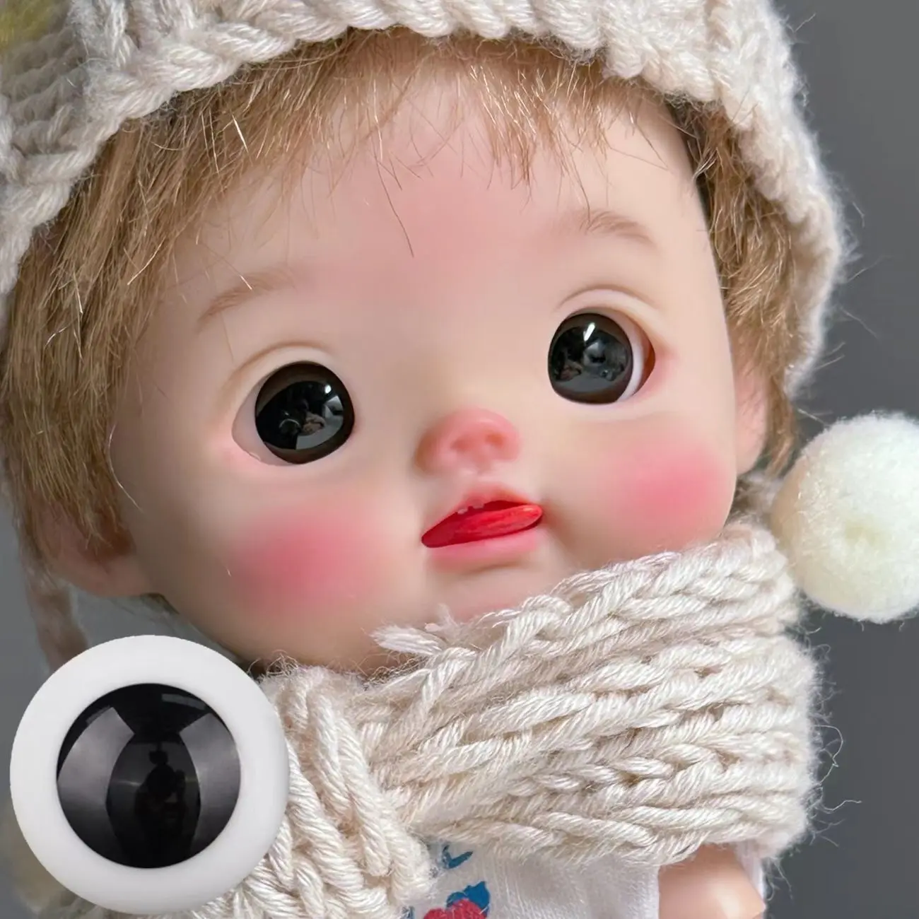 18mm Glass Eyes For BJD Doll Accessory Black Eyes Movable Round Eyeball Doll Toy Accessories