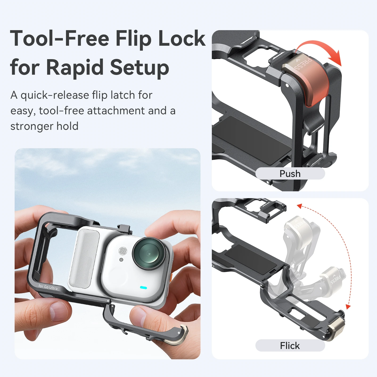 

Эргономика для Insta360 GO Ultra, металлический защитный чехол, рама из алюминиевого сплава, быстросъемная защитная рамка, аксессуары для камеры