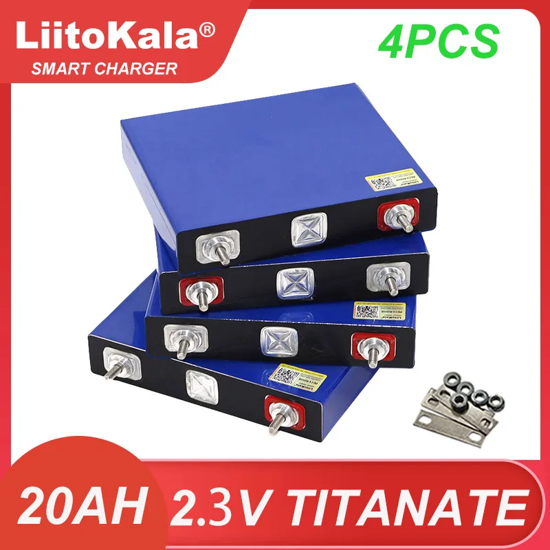 

4pcs Liitokala 2.3V 20Ah Lithium Titanate battery LTO 10C 200A discharge DIY 12V 24V low temperature resistant batteries