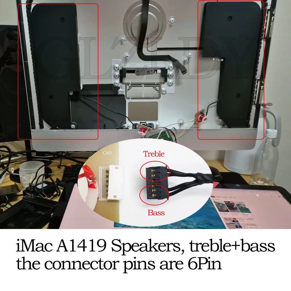 1 пара аудиодинамиков, высокие басовые динамики, кроссовер-разделитель, усилитель для 27 дюймов, 2K 5K imac A1418 A1419 A2115, ремонт динамика