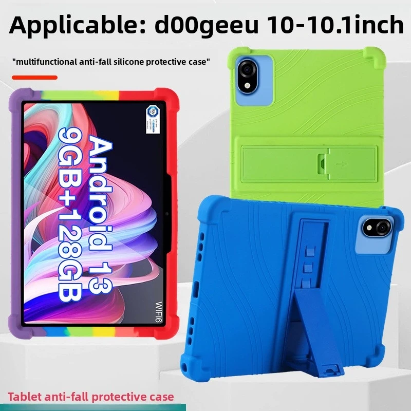 FOR DOOGEE U10 Tablet Case 10.1 Inch Silicone Full Body Shockproof Stand Cover Kids Friendly Drop Protection