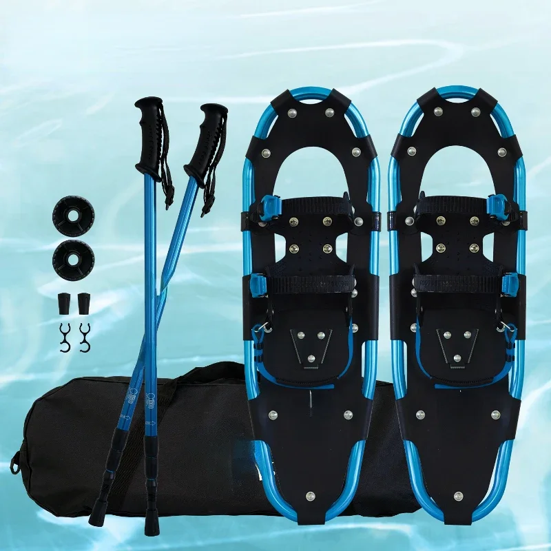 Supply aluminium snowshoe adjustable for Women Men Kids snow shoes with Ski Poles