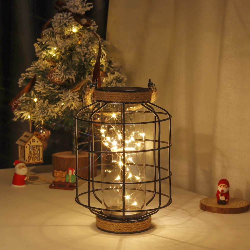 

Metal Cage Table Lamp LED Lantern Battery Powered Lamps Cordless Lamp Night Lights for Weddings Home Decor