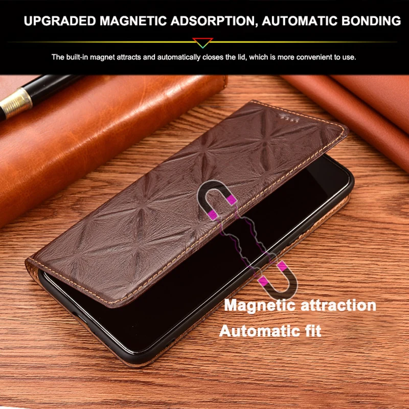 Genuine Leather Case For XiaoMi Poco F1 F2 F3 F4 M2 M3 M4 X4 Pro GT NFC 5G Cowhide Kickstand Flip Cover