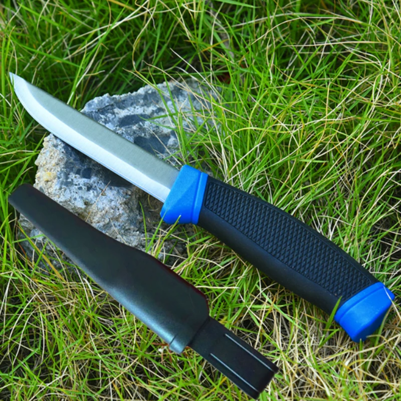 

2024 New Outdoor Hunting Knife, Plastic Handle and Sheath, EDC Portable Camping Survival Knife, Stainless Steel Sharp Knife