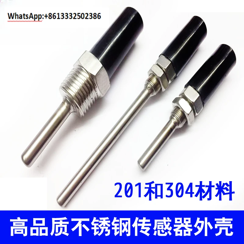 

10Pcs Stainless Steel Sensor Protective Case Temperature Sensor Housing Thermocouple Accessories Blind Pipe 4 Split Thread