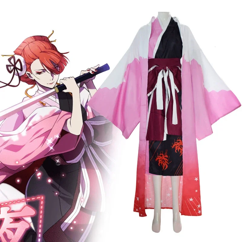 SingXeng Anime Ozaki Kouyou Cosplay Costume Koyo Japanese Red Printing Kimono Women Suit Customize Halloween Suit