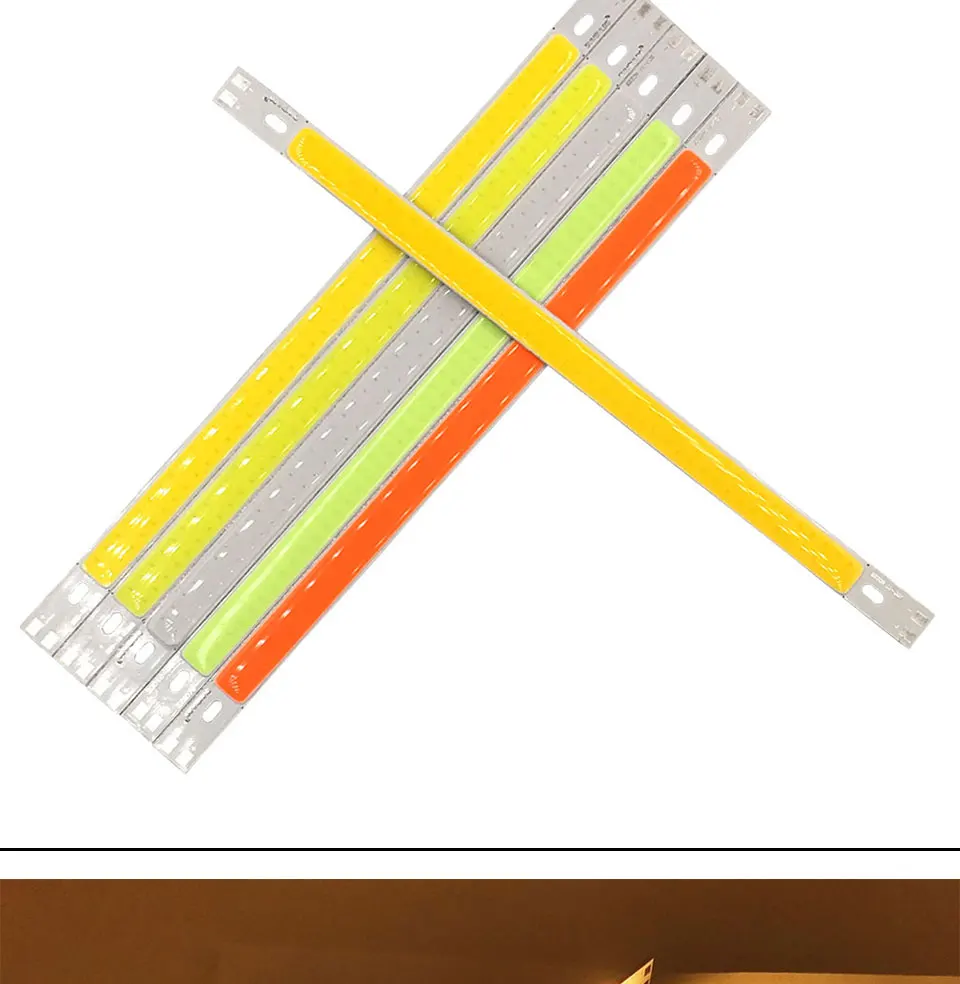 5pcs 200x10mm DC 12V COB LED Bar Light Strip 20cm 10W Blue Green Red Warm Cool White Color 200mm 12V COB Bulb LED Chip for DIY