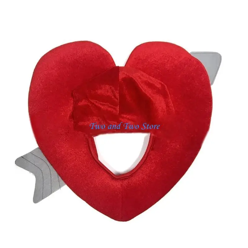 HX6F قبعة على شكل قلب أسهم ثلاثية الأبعاد للاحتفال بعيد الحب وأغطية الرأس