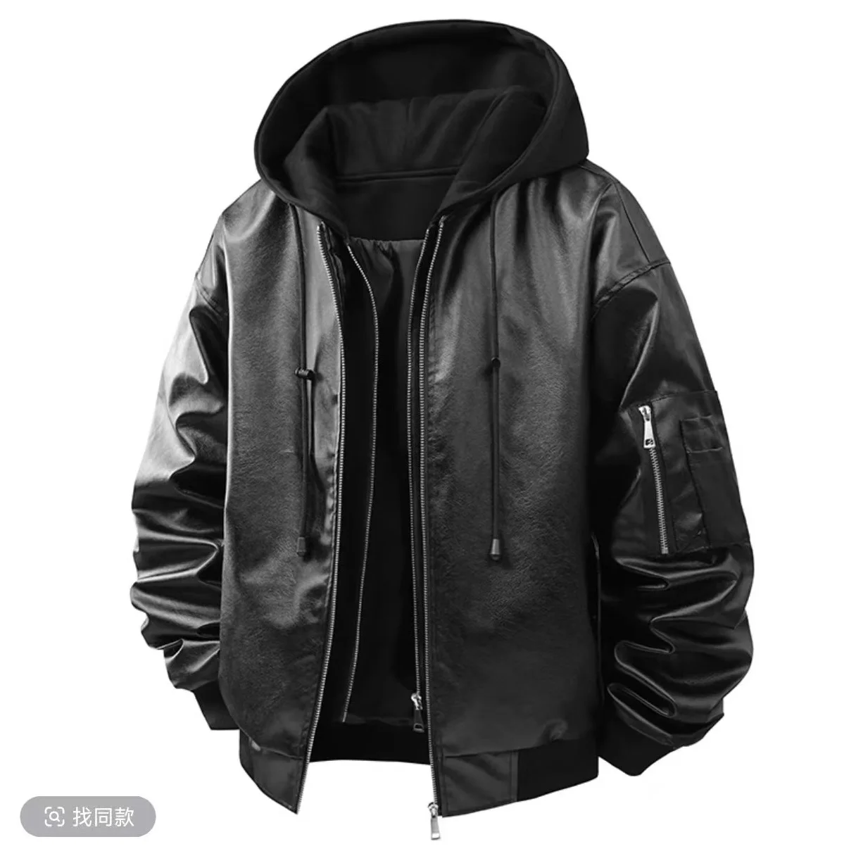 2026 Spring Autumn Men's Hooded Jacket Drawstring Windproof Zipper Breathable Lightweight Comfortable Casual Fashion Outerwear