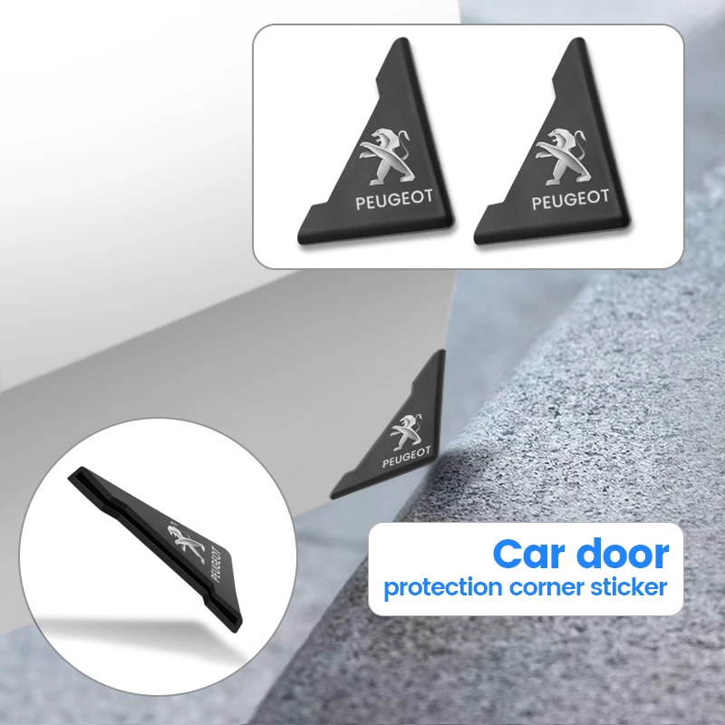 2Pcs Car Door Corner Cover Bumper Anti-scratch Protector For Peugeot 206 307 308 3008 207 208 407 408 508 2008 5008 107 106 205