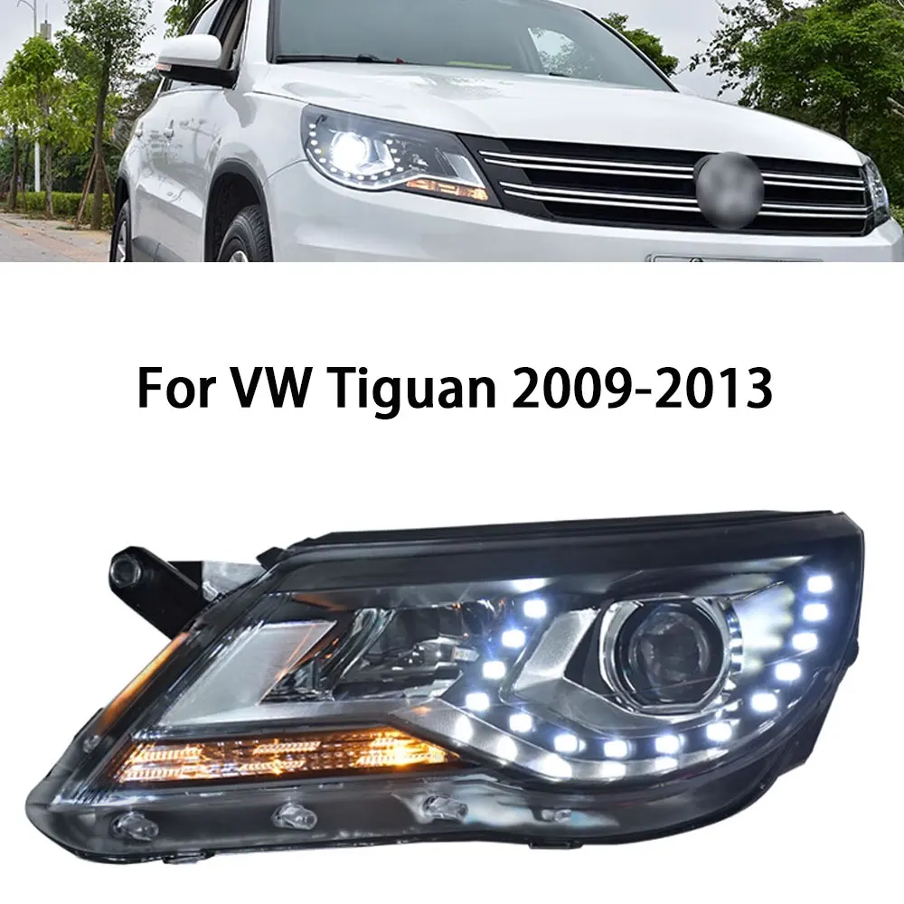 

Car Led Headlights For Volkswagen VW Tiguan 2010-2013 Front DRL Turn Signal Light dual lens xenon headlights Headlamp Assembly