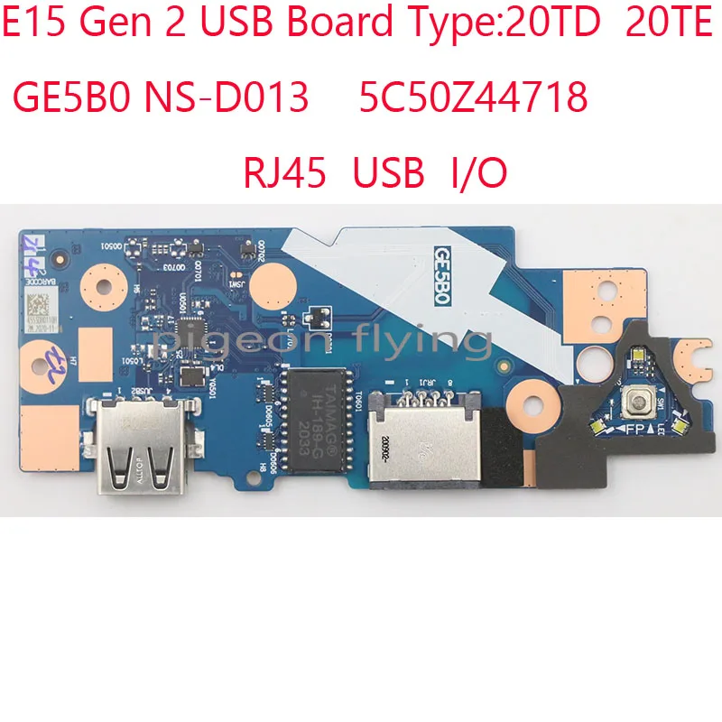 

GE5B0 NS-D013 E15 USB плата 5C50Z44718 для Thinkpad E15 Gen 2 20TD 20TE с USB RJ45 i/o 100% ТЕСТ ОК