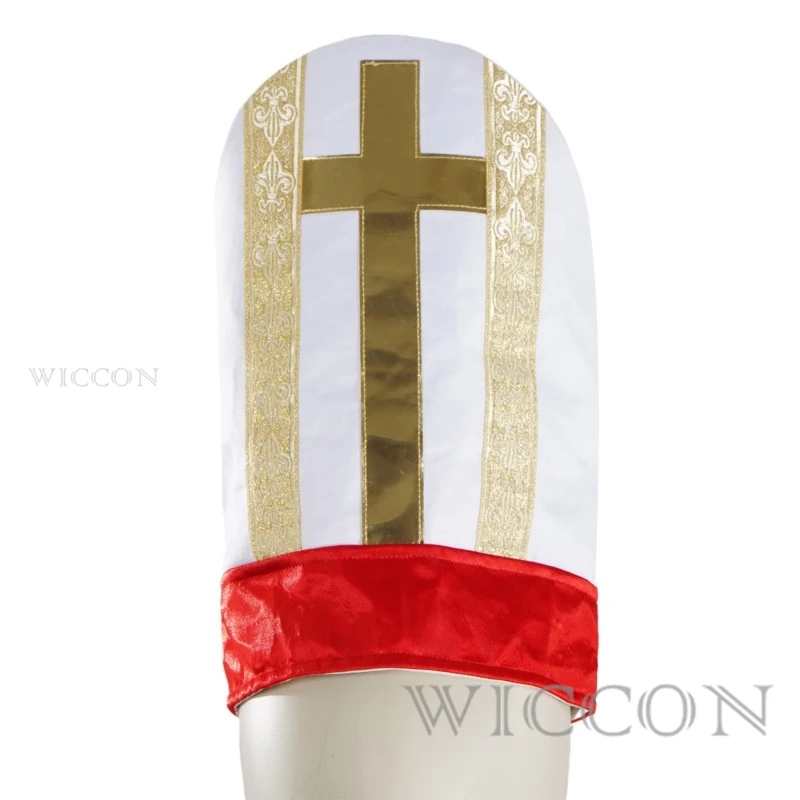 Picture 4: Medieval Priest Robe Cosplay Red Cape Set Halloween Stage Performance Coser Outfit Role Play