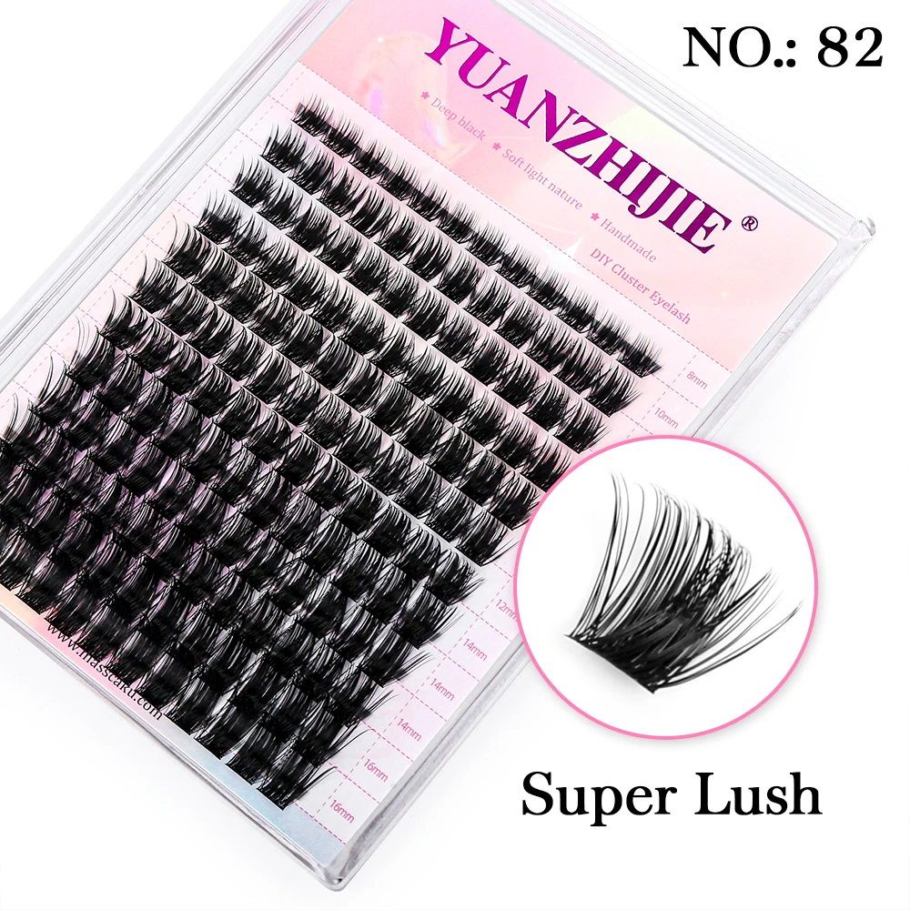 YUANZHIJIE DIY 120 STKS Cluster Wimpers 3D Natuurlijke Bos 8-16mm D Krul Gesegmenteerde Beam Individuele Nertsen getufte Wimper Fijne Lash Tip