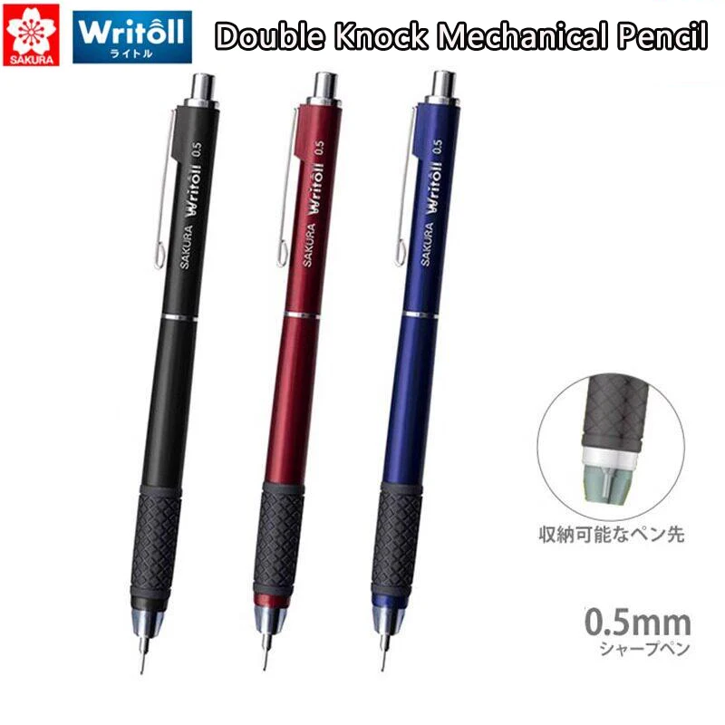 

Sakura 0.5mm Double Knock Auto Pencil,Premium Japanese Drafting Tool with Anti-Break Core Technology Ergonomic Grip For Artists