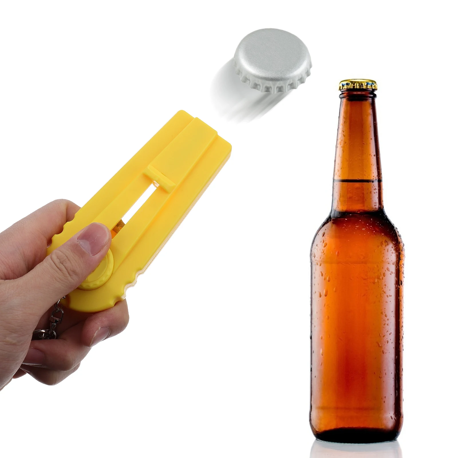 

Ejection Bottle Cap Launcher Opener for Home Shooter Wall-mounted Practical Zappa Iron Portable Household Travel