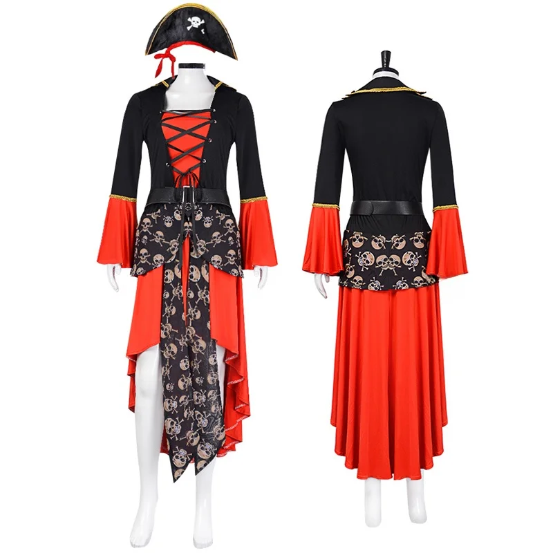 Caribische Piraat Dameskostuum Rok Volwassen Ja Sparrow Outfit Halloween Par Cosplay Kleding Fem Model Toneelkostuum