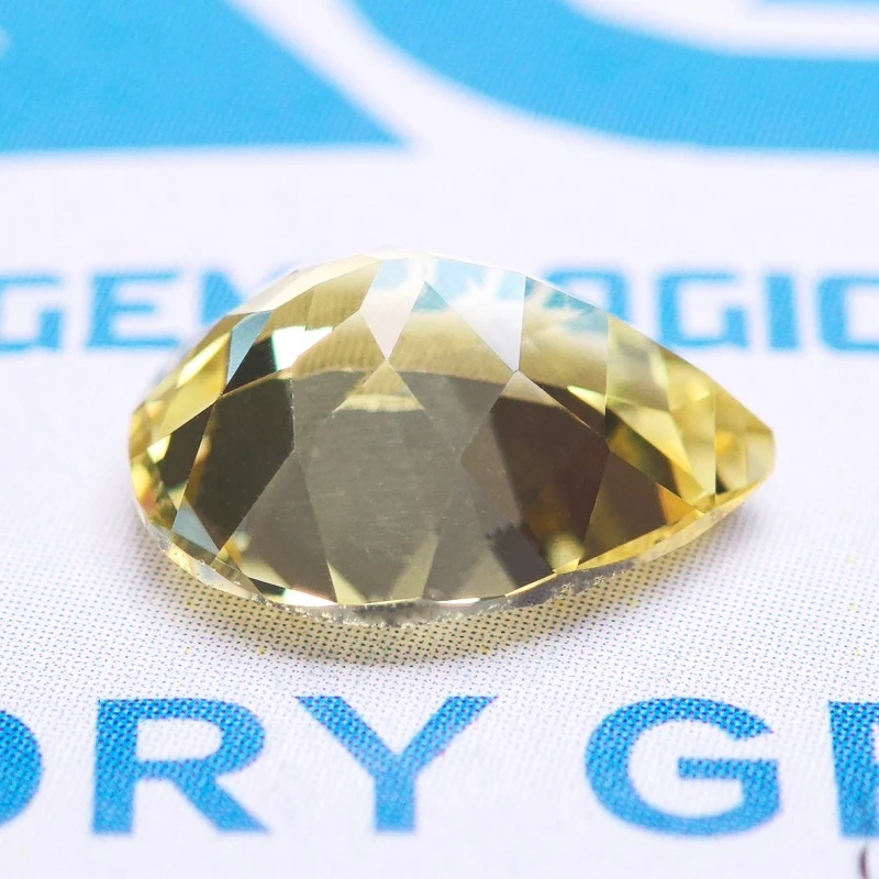 AL-Top Lab Grown Sapphire Pear Cut Yellow Color Extremely Shiny Quality For DIY Ring Necklace Earrings With Certificate